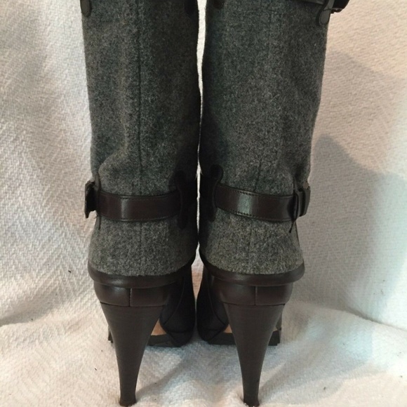 Cole Haan Kennedy Wool Felt High Heel Boots 5 B - Picture 6 of 8